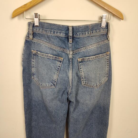 Free People We The Free Jeans Womens 25 Blue High Rise Button Fly Vintage Wash - Picture 6 of 14